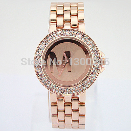 2015 new women watches luxury brand name M LOGO bracelet jewelry diamond stone watch Valentine s
