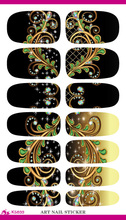 K5633 Water Transfer Nail Foil Sticker Black Dream Peacock Feathers Nail Wraps Sticker Elegant 3D Manicure Decor Tools Decals