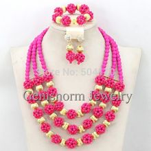 Handmade African Beads Fashion Jewelry Women Gold Wedding Jewelry Set 2015 New Free Shipping TS021