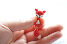 Fashion new lovely red fox stud earring polymer clay cute 3d animal earrings for women brincos