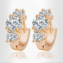 2015 New Arrival Brand Trendy Elegant Charm 18K Plated Gold/Silver Romantic Austria Crystal Stud Earrings Weddings Jewelry PT31