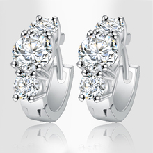 2015 New Arrival Brand Trendy Elegant Charm 18K Plated Gold Silver Romantic Austria Crystal Stud Earrings