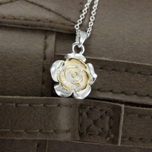 Retro Rose gold package of 925 pendants World silver flower pendant honey notes silverware H542