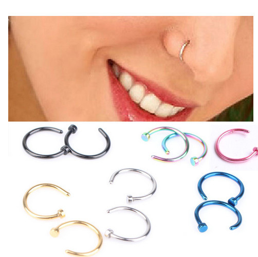 New Arrival Medical Titanium Nose Hoop Nose Rings Body Piercing Jewelry 5 Colors Drop Shipping Body