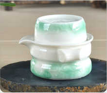 2pcs set 1teapot 1teacup Japan style celadon goldfish tea cup gaiwan quick cup tea pot travel
