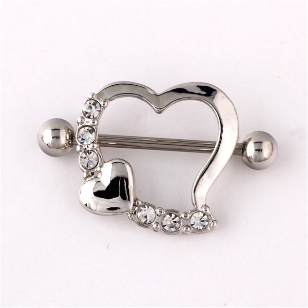 2 Pcs lot Heart Shape Nipple Rings 2015 New Fashion Sexy Body Piercing Jewelry Piercing Nipple