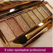 New women 9 colors diamond bright colorful makeup eye shadow super flash Glitter eyeshadow palette make up set with brush