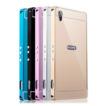 5 Colors For Sony Xperia Z2 Aluminum Bezel PC Back Cover Case mobile phone Covers Protective