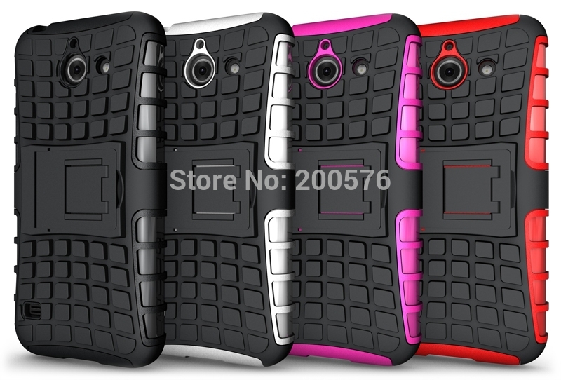 TPU PC Heavy Duty armor stand case For Huawei Ascend Y550 Protective Skin Double Color Shock