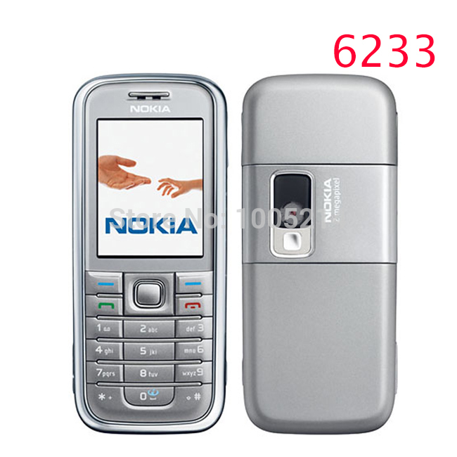 Refurbished original Nokia 6233 mobile phone with 2MP camera 3G loud speaker support Russian menu Russian