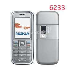 Refurbished original Nokia 6233 mobile phone with 2MP camera 3G loud speaker support Russian menu Russian keyboard free shipping