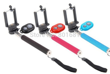 10pcs/lotBluetooth Selfie Shutter+ Extendable Handheld Selfie Monopod Stick Pole with Phone Holder for iPhone Samsung Cell Phone
