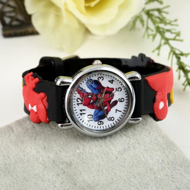 1pcs Cute Cartoon 3D Sports Watch Fashion Red Spiderman Child Wrist Watch Children Watch Gift Wholesale