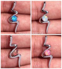 Wholesale Retail For Women Jewelry Pink White Orange Blue Fire Opal Silver Plated Pendant 1 1