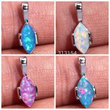 Wholesale Retail For Women Jewelry Blue Pink White Rainbow Fire Opal Silver Plated Pendant 5 8