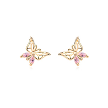 new Korean Pop Girl Bestsellers gold earrings OL honey butterfly earrings CZ 96503&Trend Earrings