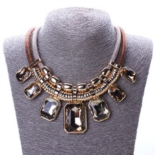 Trendy Necklaces Pendants Rope Collar 18K Gold Plated Crystal Statement Bling & Fashion Necklace Women Jewelry N2575