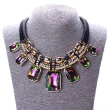 Trendy Necklaces Pendants Rope Collar 18K Gold Plated Crystal Statement Bling Fashion Necklace Women Jewelry N2575