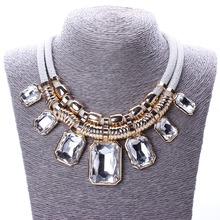Trendy Necklaces Pendants Rope Collar 18K Gold Plated Crystal Statement Bling Fashion Necklace Women Jewelry N2575