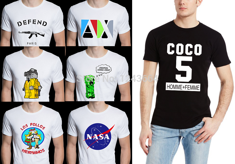 Promotion ax Men Shirt Los Pollos Hermanos T Shirt DEFEND PARIS Tshirt Nasa Camisetas Golds Gym T shirts Fitness Swag Clothing