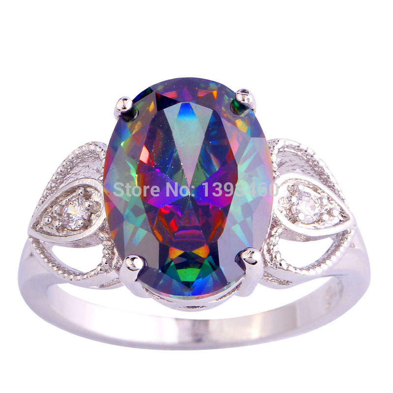 2015 New Fashion Mysterious Rainbow Sapphire 925 Silver Ring Size 6 7 8 9 10 Cupid