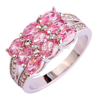 2015 New Fashion Endearing Pink Sapphire 925 Silver Ring Size 7 8 9 10 11 Alluring Women Jewelry Free Shipping Wholesale