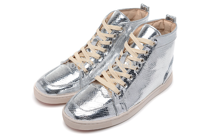 Silver Patent Leather Sneakers Waterproof Hot Sale Brand Men Sneakers High Top Male Huaraches Sneakers Fashion Casual Men Shoes