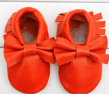 Новый ребенок мокасины мягкие Moccs детская с бантом обувь новорожденных детские firstwalker против скольжения из натуральной телячья кожа детская обувь обувь
