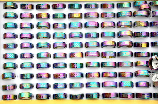 12Pcs 17mm 21mm Wholesale Mixed Lots Jewellry Stainless Steel Finger Rings 