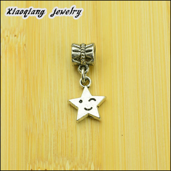 Free shipping 25pcs Star Tibetan silver big hole pendant fit Pandora charm bracelet DIY pendant XQ0013