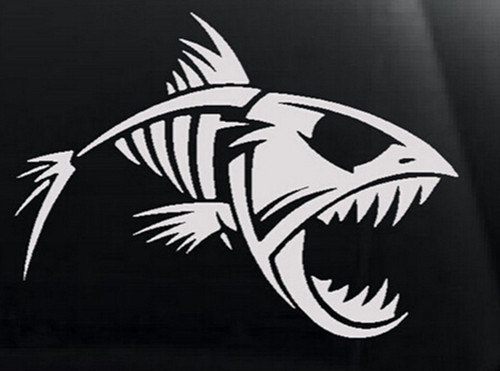 Skeleton Tribal Fish Vinyl Decal Sticker Kayak Fishing Car Truck Boat 