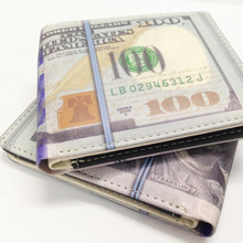 New Fashion 1Piece 100 Dollar Bill Money Genuine Leather Wallet Man Wallet Male s Short Purse