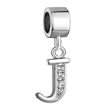 Free shipping letter J pendant charm beads. Suitable for Pandora bracelets and necklaces.