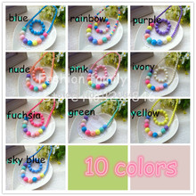 Rainbow Chunky Baby Necklace bracelet sets Bubblegum Necklace Girl toddler Birthday Necklace Baby Jewelry Photo Prop
