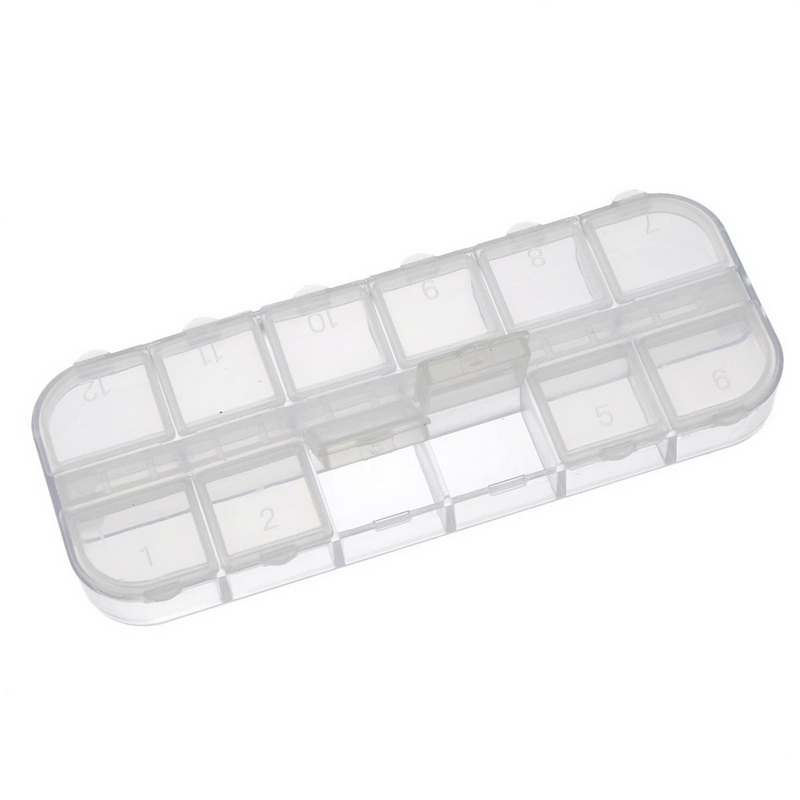 2 1PC New arrival Beads Display Storage Container Acrylic Clear 12 Compartments jewelry box jewelry 13x5x1