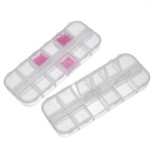 2 1PC New arrival Beads Display Storage Container Acrylic Clear 12 Compartments jewelry box jewelry 13x5x1