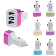 Feitong  Car Universal 12V 24V 3Port USB Charger Adapter For Cellphone GPS Freeshipping&Wholesale