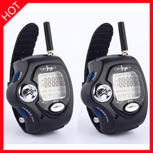 Fashion Black 2pcs/Pair Portable Digital Two 2-Way Free Talker Walkie Talkie Radio Wrist Watch