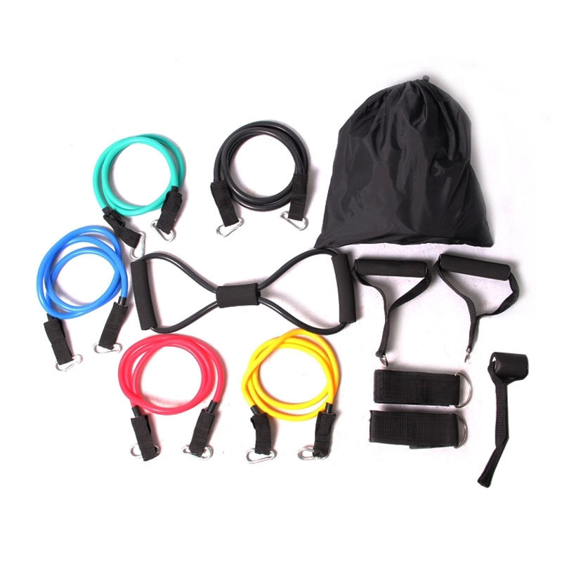 12 Pcs Pull Rope New 100 Pound Yoga Resistance Exercise Gym Fitness Latex Tubes Workout Bands