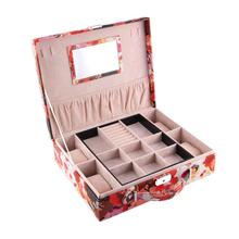 Jewelry Box Watercolor Printing Jewelry Display Travel Jewelry Case Storage With Lock2015 New Arrival Gift Box