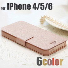 2015 magnetic flip Leather wallet case for iphone 4 4s 5 5s 6 capa para capinha celular cell phone bags cover fundas