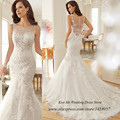 Modest Elegant Lace Wedding Dress 2015 Vestido de Noiva Casamento Mermaid Bride Dresses Gown Women Custom