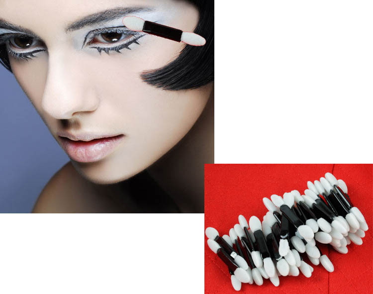 50Pcs set New Makeup Double end Beauty Eye Shadow Eyeliner Brush Sponge Applicator Tool Makeup Cosmetic