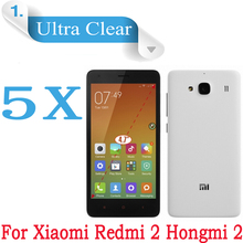 Xiaomi Hongmi 2 CLEAR LCD Protective Film XIAOMI Redmi2 Hongmi Redrice Red Rice 2 2S Mobile Phone Screen Protectors 5pcs/lot