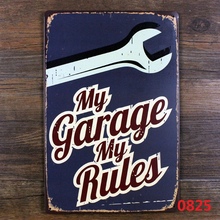 My Garage My Rules Retro/Vintage Metal/Tin poster, Gas Oil, for Man Cave/Garage H-123