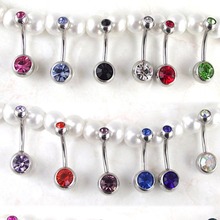 Wholesalee 1 piece 1pcs Steel Crystal Belly Button Navel Ring Body Piercing Jewelry