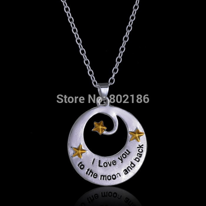 New Fmilay Lover Friend I Love You To The Moon And Back Pendant Necklace Personalized Gift