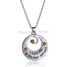 New Fmilay Lover Friend I Love You To The Moon And Back Pendant Necklace Personalized Gift