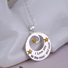 New Fmilay Lover Friend I Love You To The Moon And Back Pendant Necklace Personalized Gift