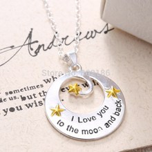 New Fmilay Lover Friend I Love You To The Moon And Back Pendant Necklace Personalized Gift